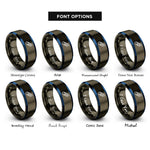 font options for inside engraving on gunmetal & blue meteor rings