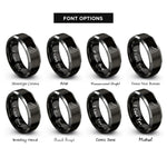 font options for inside engraving on black & grey meter columns rings