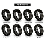 font options for inside engraving on black meter columns rings