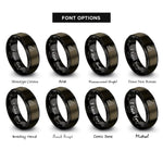 font options for inside engraving on gunmetal & black meter columns rings