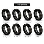font options for inside engraving on black meter needles rings
