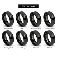 font options for inside engraving on black meter needles rings