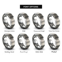 font options for inside engraving on gray meter needles rings