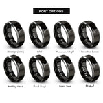 font options for inside engraving on black & silver methane molecule rings