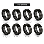 font options for inside engraving on black methane molecule rings