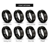font options for inside engraving on black methane molecule rings
