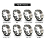 font options for inside engraving on silver methane molecule rings