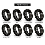 font options for inside engraving on black metronome rings