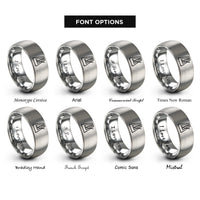 font options for inside engraving on grey metronome rings