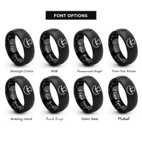 font options for inside engraving on black mezzaluna rings