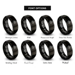 font options for inside engraving on black mezzaluna rings
