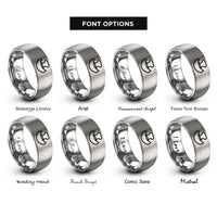 font options for inside engraving on silver mezzaluna rings