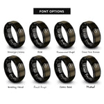 font options for inside engraving on gunmetal & black mezzaluna rings