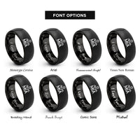 font options for inside engraving on black mia rings