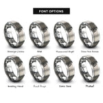 font options for inside engraving on silver mia rings