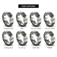 font options for inside engraving on silver mia rings