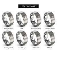 font options for inside engraving on silver mic cable rings
