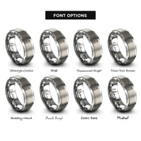 font options for inside engraving on grey mic cable rings