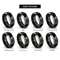 font options for inside engraving on black & gray mic pop filter rings