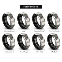 font options for inside engraving on black & grey mic pop filter rings