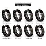 font options for inside engraving on black & gray mic pop filter rings