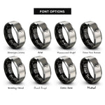 font options for inside engraving on black & grey mic pop filter rings