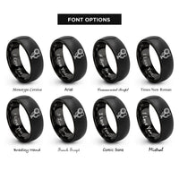 font options for inside engraving on black mic pop filter rings