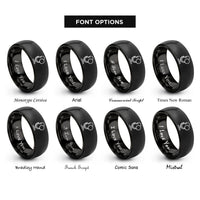 font options for inside engraving on black mic pop filter rings