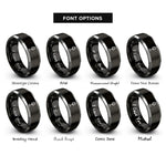font options for inside engraving on black & grey mic stand rings