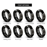 font options for inside engraving on black & grey mic stand rings