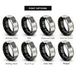 font options for inside engraving on black & gray mic stand rings