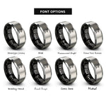 font options for inside engraving on black & gray mic stand rings