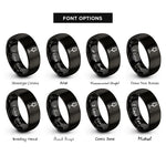 font options for inside engraving on black mic stand rings