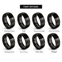 font options for inside engraving on black mic stand rings