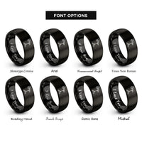 font options for inside engraving on black mic stand rings