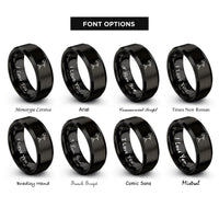 font options for inside engraving on black mic stand rings