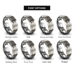 font options for inside engraving on silver mic stand rings
