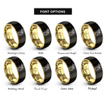 font options for inside engraving on black & gold michigan rings