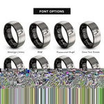 font options for inside engraving on black & grey michigan rings