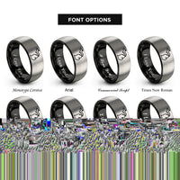 font options for inside engraving on black & grey michigan rings