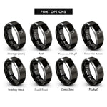 font options for inside engraving on black & gray michigan rings