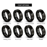 font options for inside engraving on black michigan rings