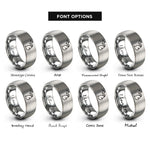 font options for inside engraving on grey michigan rings
