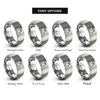 font options for inside engraving on grey michigan rings