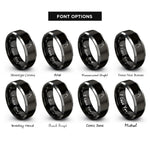 font options for inside engraving on black & silver michigan peninsula rings