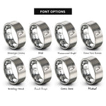 font options for inside engraving on gray michigan peninsula rings