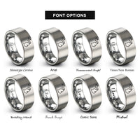 font options for inside engraving on gray michigan peninsula rings