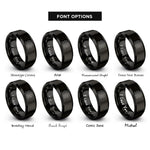 font options for inside engraving on black micro honeycomb texture rings