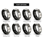 font options for inside engraving on black & gray micro usb plug rings