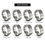 font options for inside engraving on grey micro usb plug rings